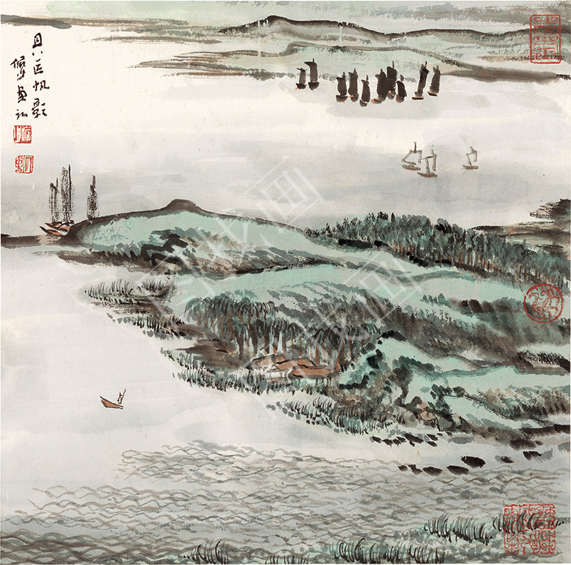 近现代 陆俨少 蒙象册1-34x34cm